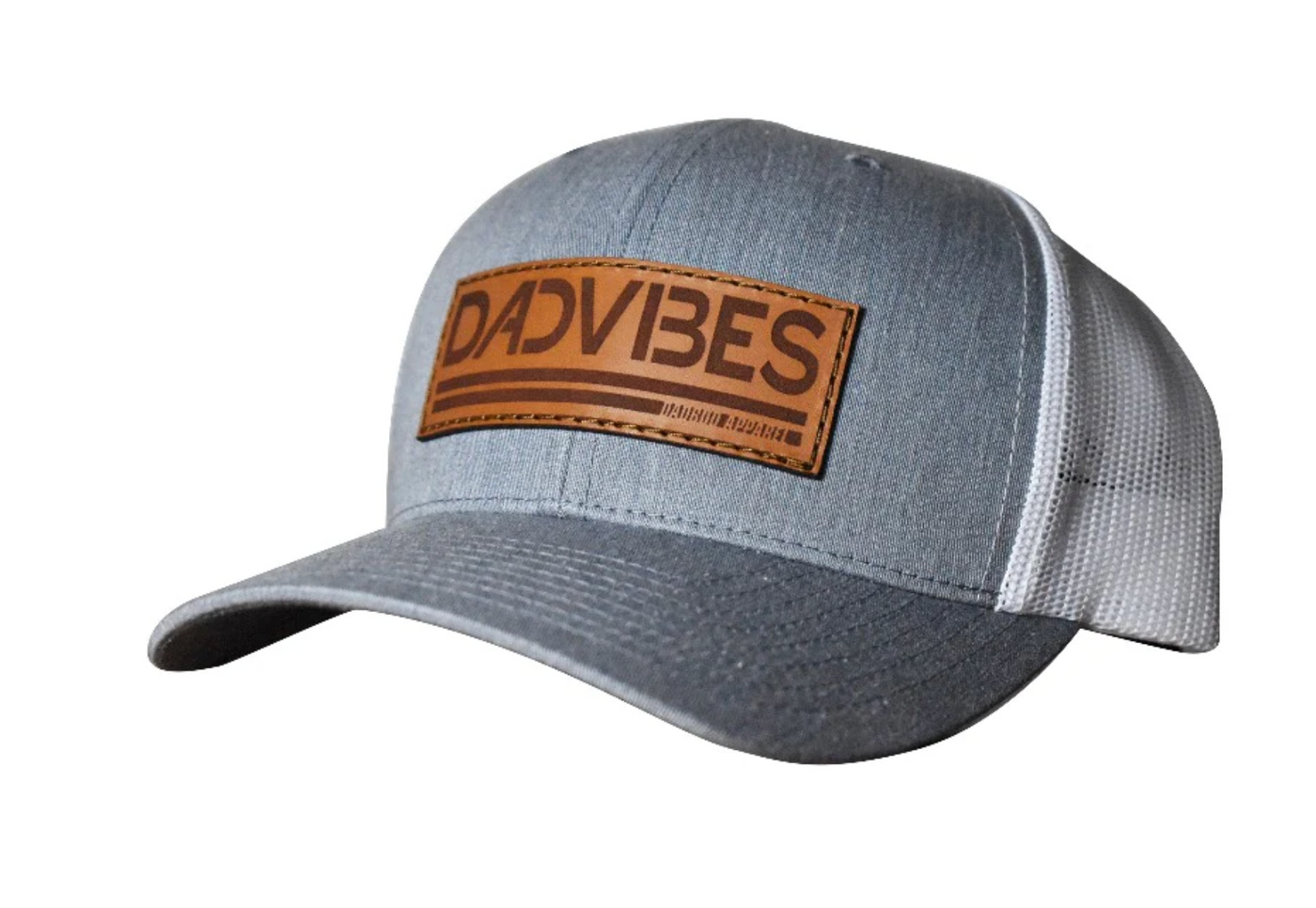 DadVibes Trucker Hat - Heather Grey & White Mesh