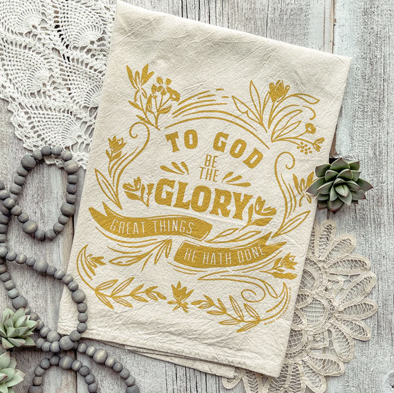 To God be the Glory Hymn Tea Towel