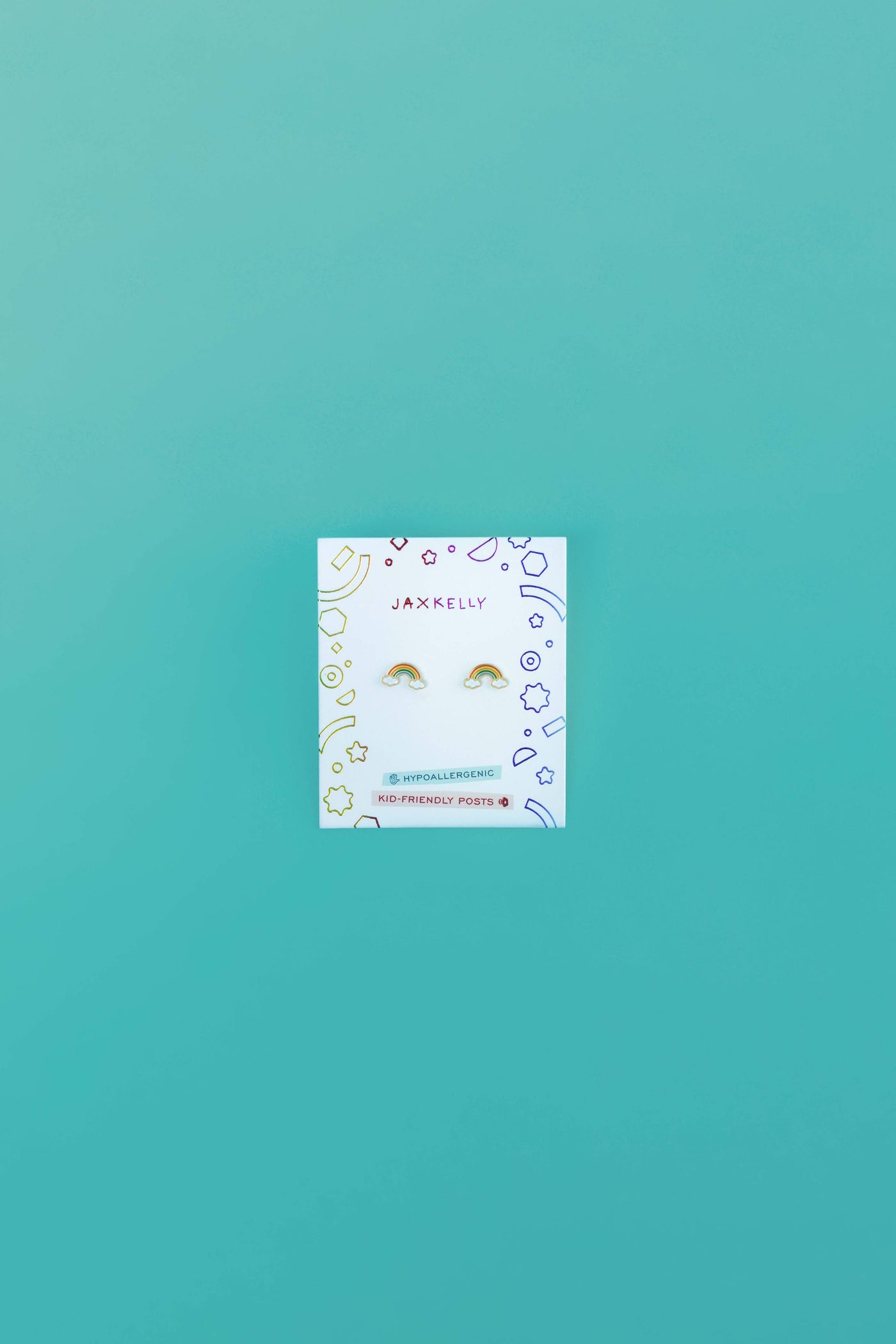 Rainbow Enamel Flat Back Kids Earrings