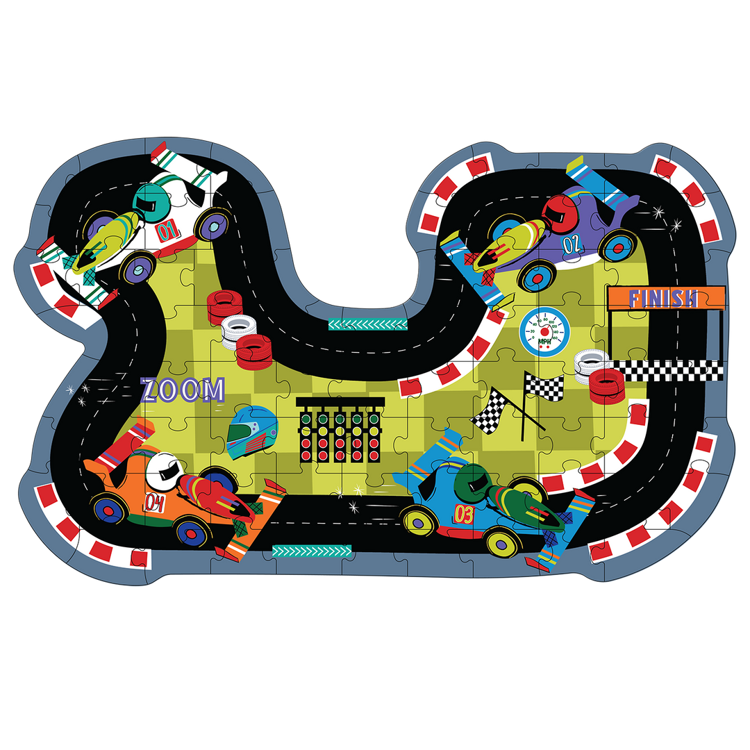 Cars 80pc "Race Track" Shaped Jigsaw