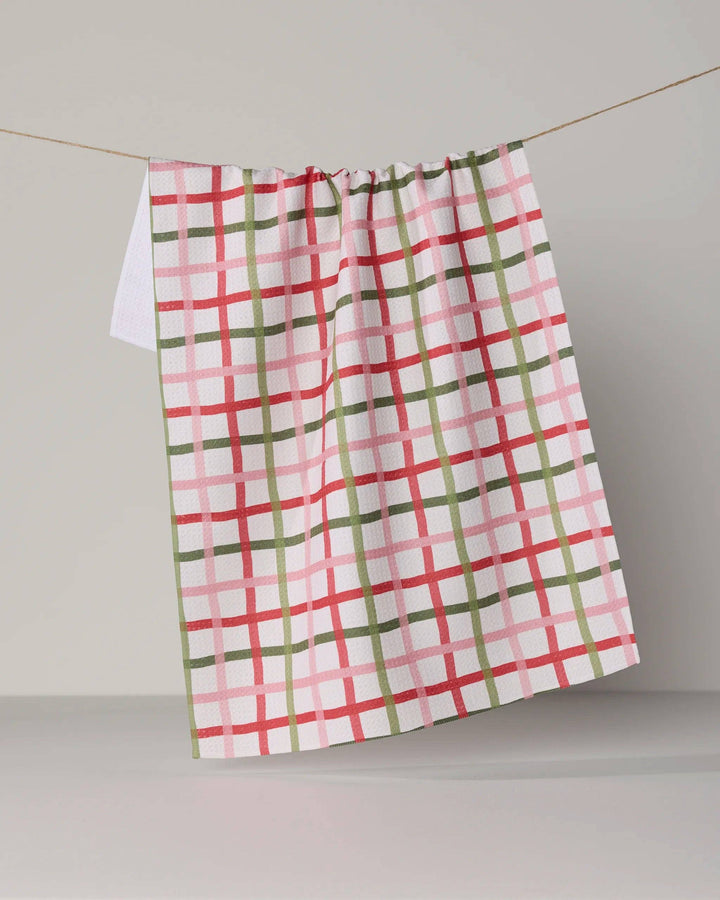 Festive Plaid Tea Towel
