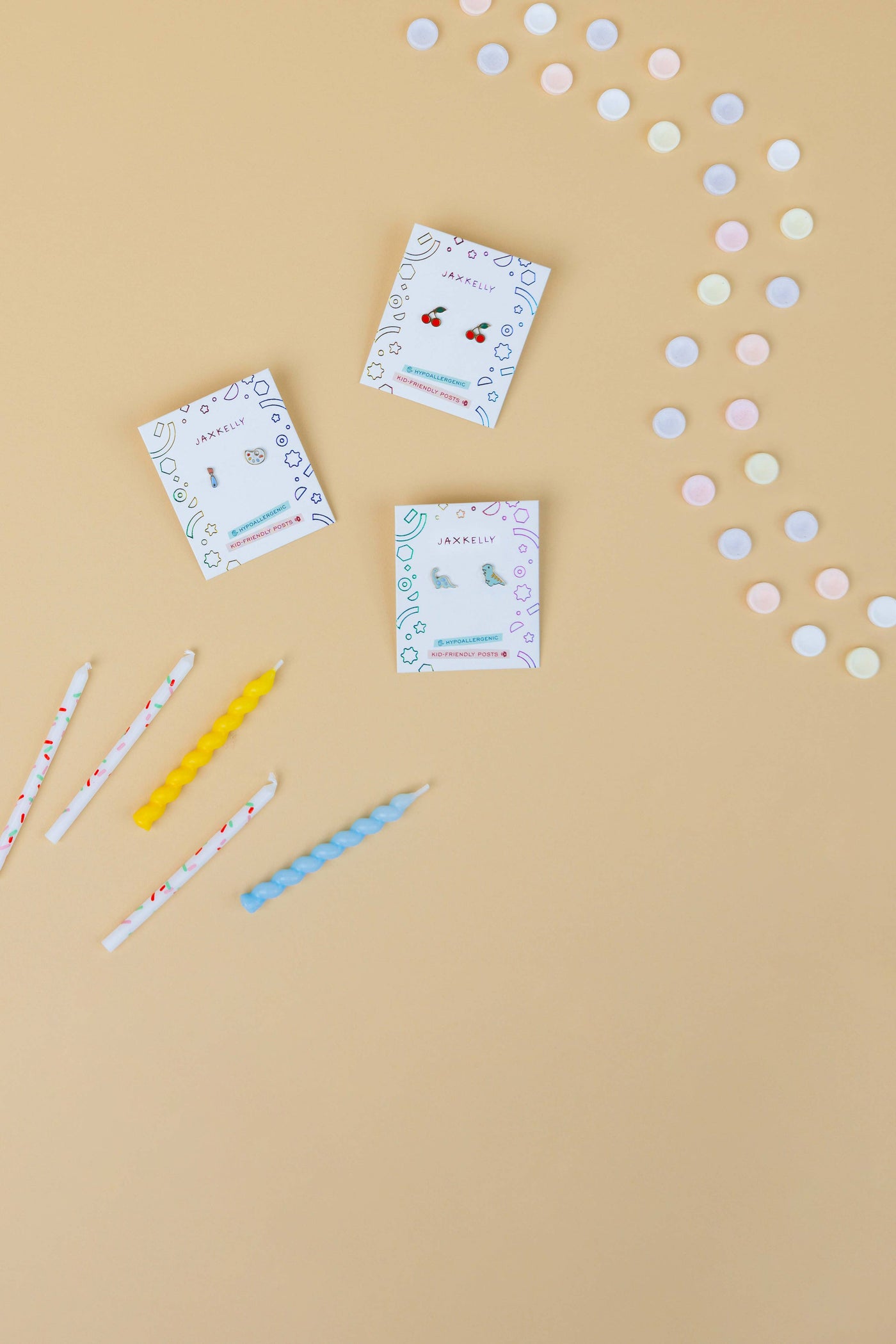 Cherry Enamel Flat Back Kids Earrings