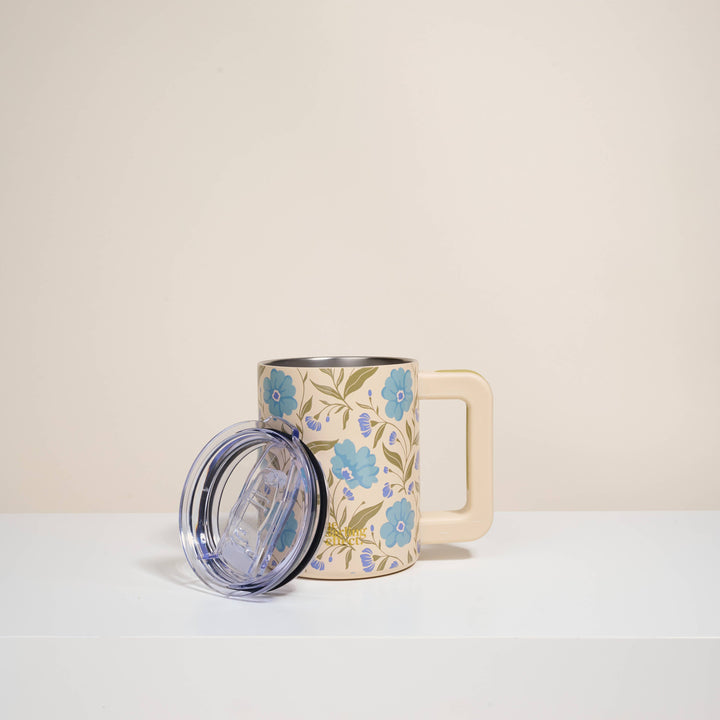 –Poppin' Petals Aqua Insulated Mug