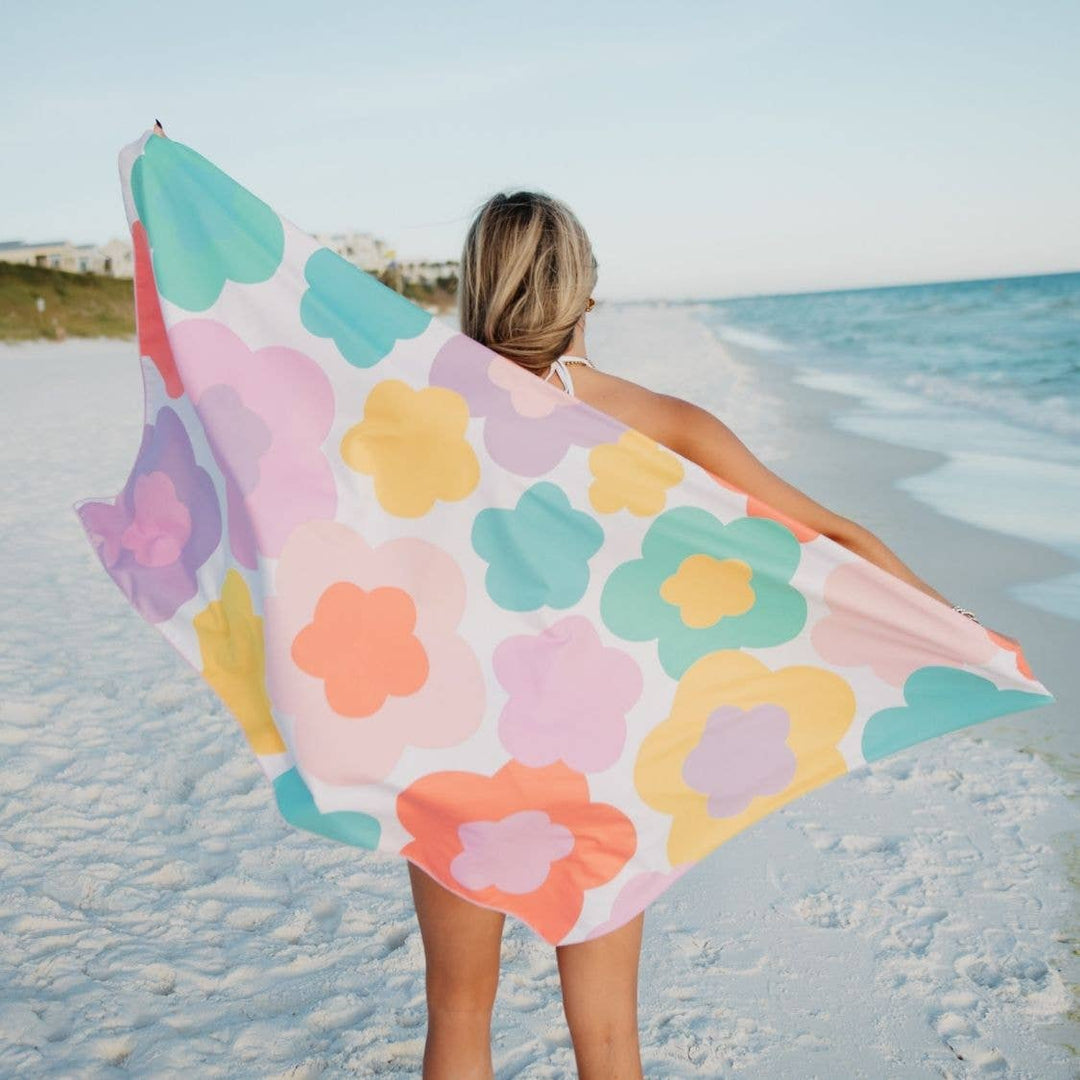 Groovy Flower Microfiber Reversible Towels: Multicolored