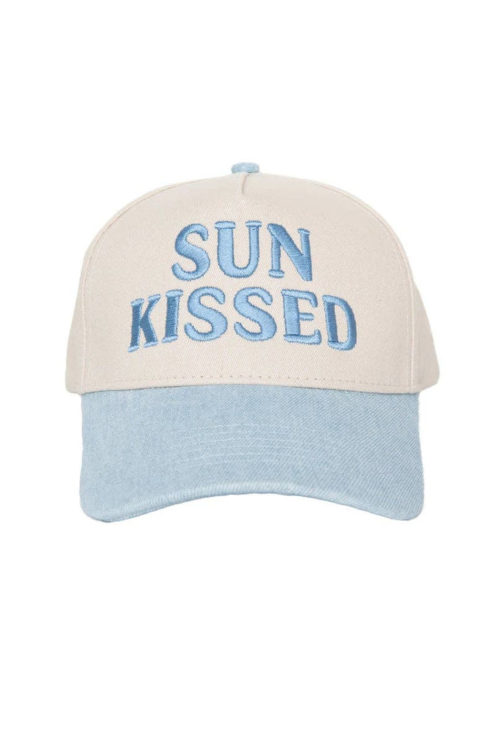 Sunkissed Vintage Trucker Hats Wholesale: Aqua and Green Striped