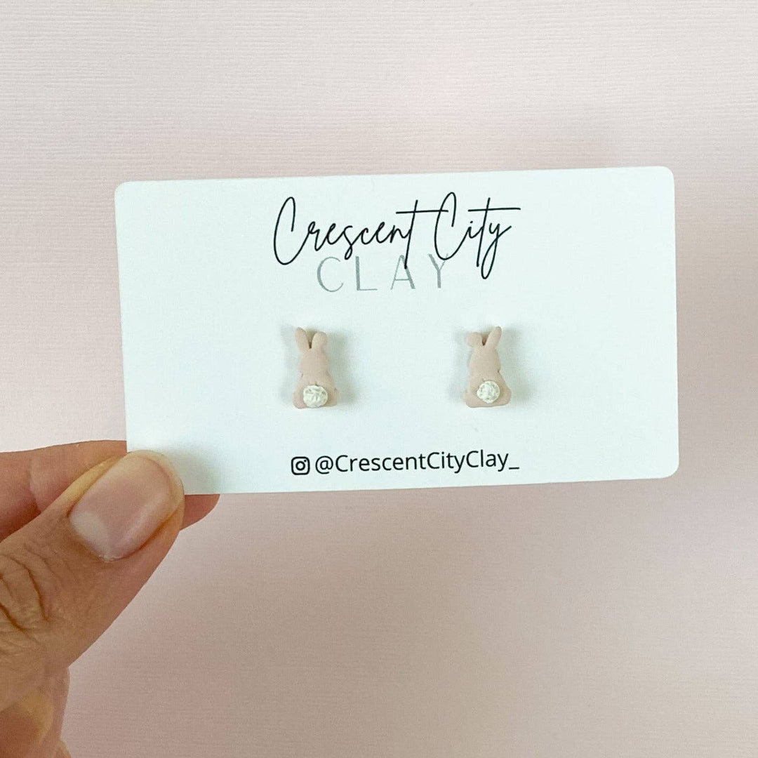 MINI Bunny Cottontail Studs in Pink