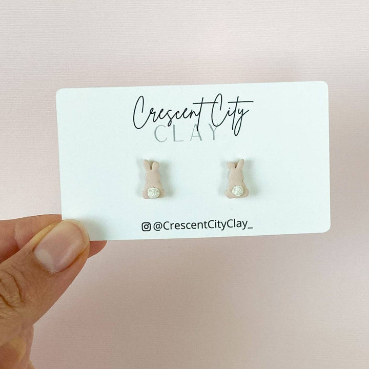 MINI Bunny Cottontail Studs in Pink