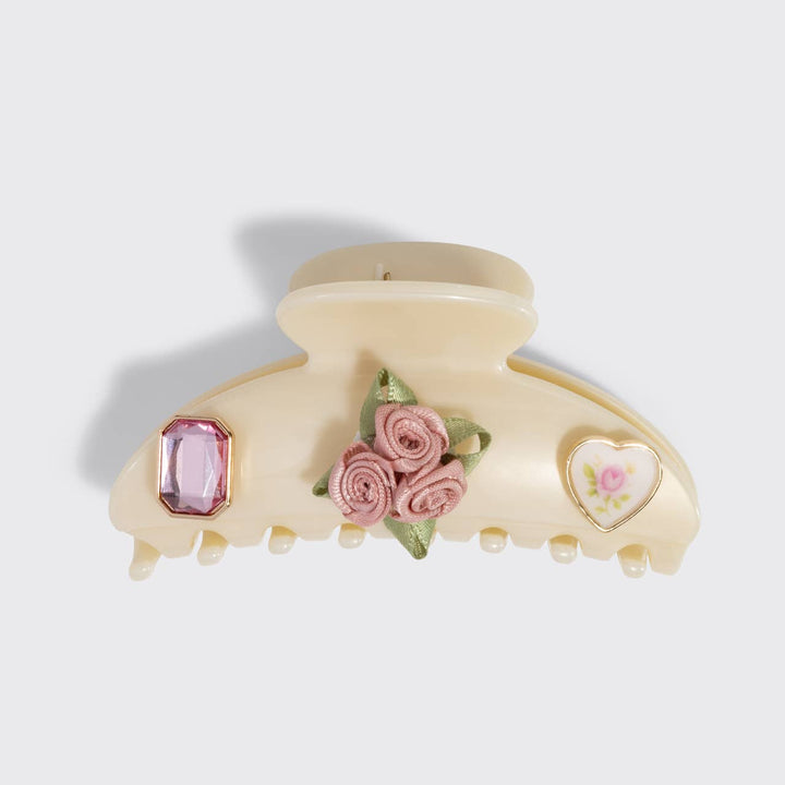 Curved Claw Clip 7pc Set Vintage- Pearlized Cream