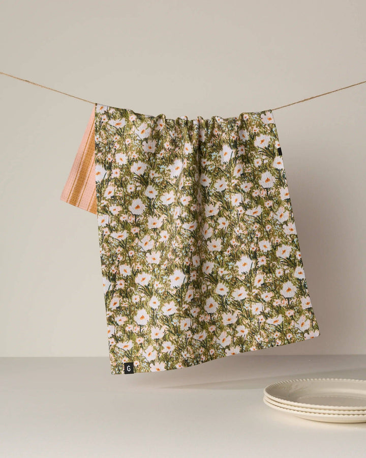 Daisy Stripe Luxe Kitchen Towel