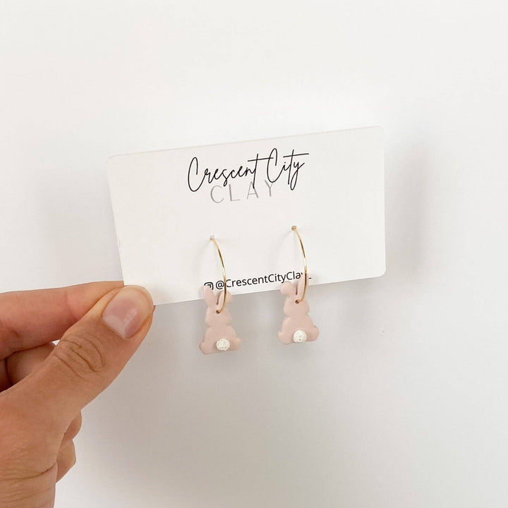 Bunny Cottontail Hoops in Pink
