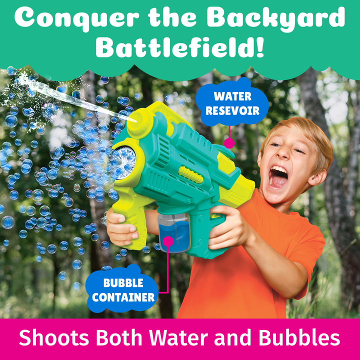 PoppinColorz Hydra: 2-in-1 Water Gun & Color Bubble Blaster