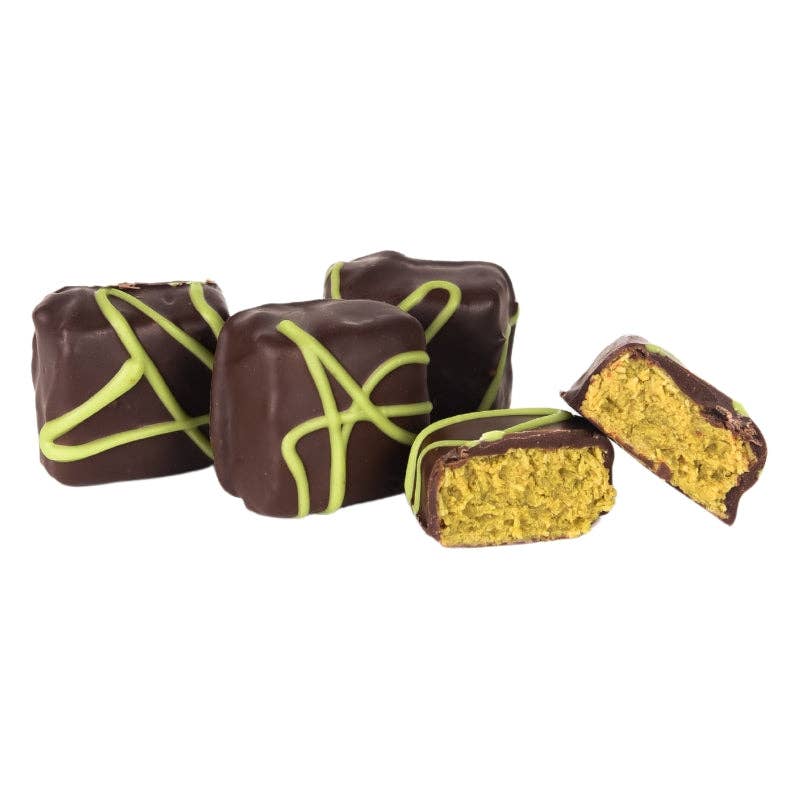 Ticket Chocolate - Handcrafted Dubai Pistachio Chocolate Bonbons: 4-Piece (2.8 oz Box): Dark Chocolate