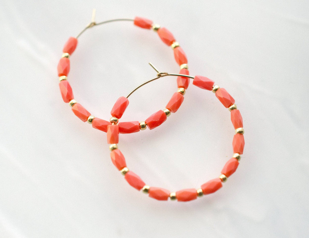 Mini Seed bead Hoop Earrings