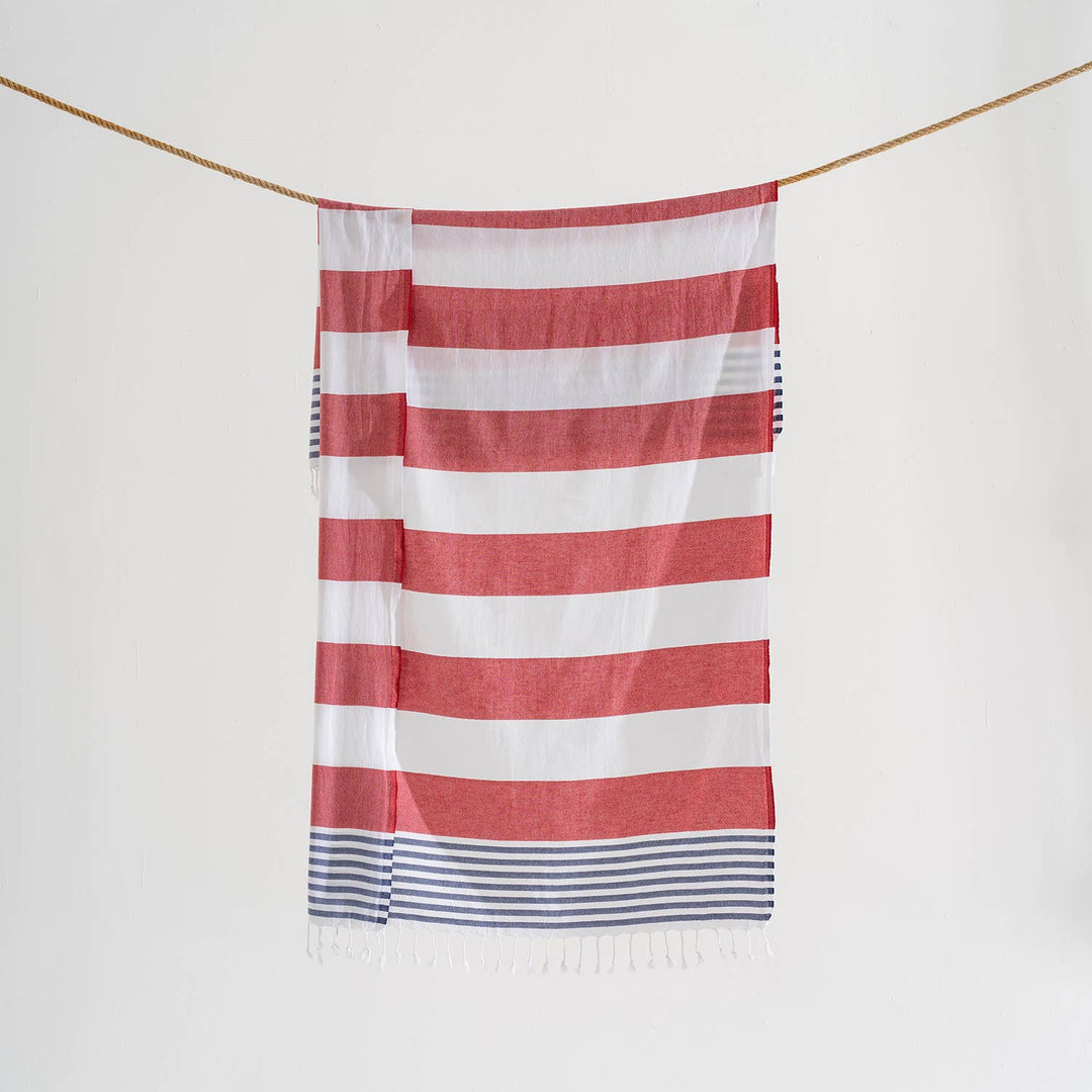 Kikoya - Beach Towels Light Weight Corporate Gift Bachelorette Bridal: Navy/Red