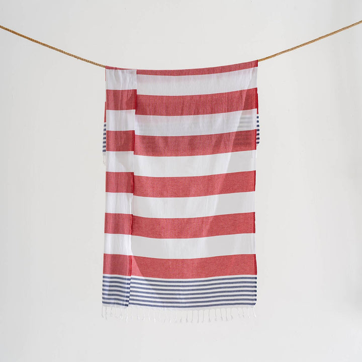 Kikoya - Beach Towels Light Weight Corporate Gift Bachelorette Bridal: Navy/Red