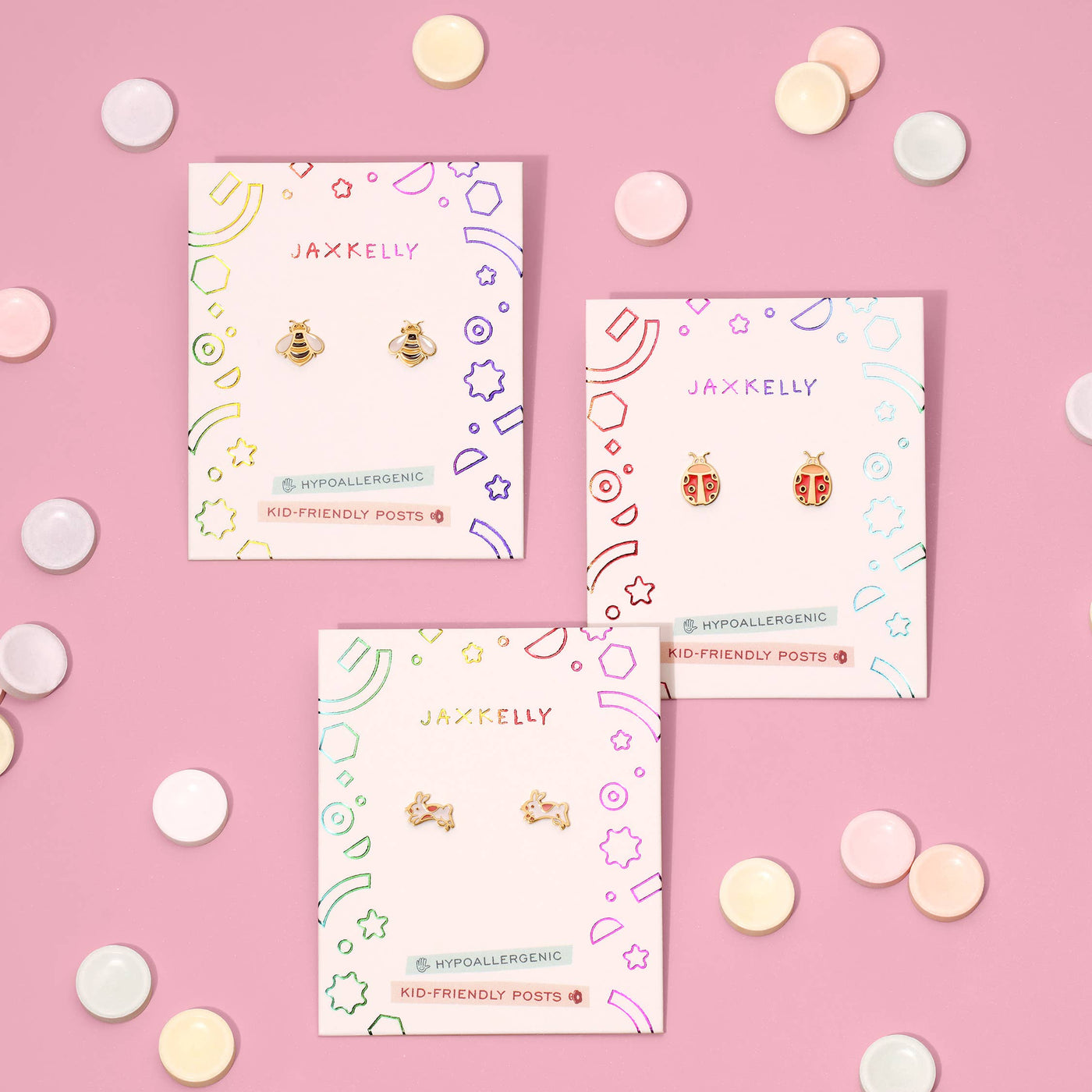 Bumble Bee Enamel Flat Back Kids Earrings