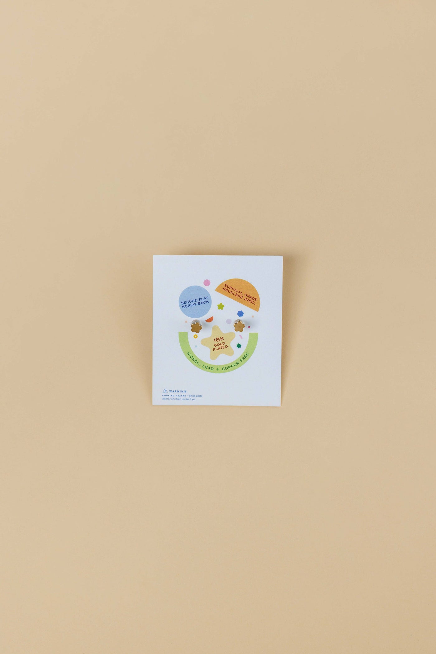 Rainbow Enamel Flat Back Kids Earrings