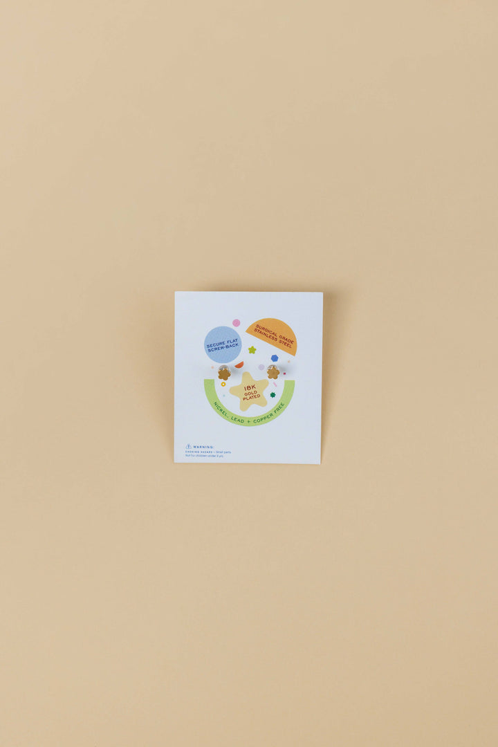 Bumble Bee Enamel Flat Back Kids Earrings