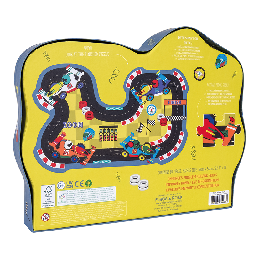 Cars 80pc "Race Track" Shaped Jigsaw