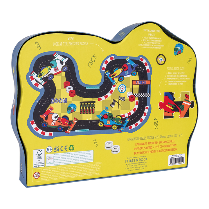 Cars 80pc "Race Track" Shaped Jigsaw