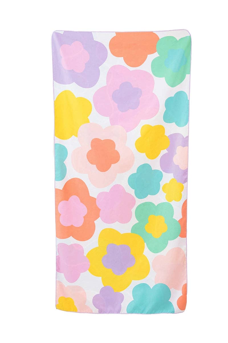 Groovy Flower Microfiber Reversible Towels: Multicolored