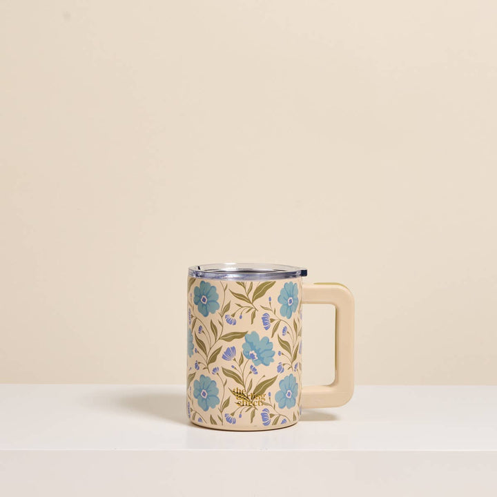 –Poppin' Petals Aqua Insulated Mug