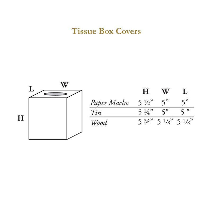 Brooks Avenue Print Tissue Box Cover: Paper Mache