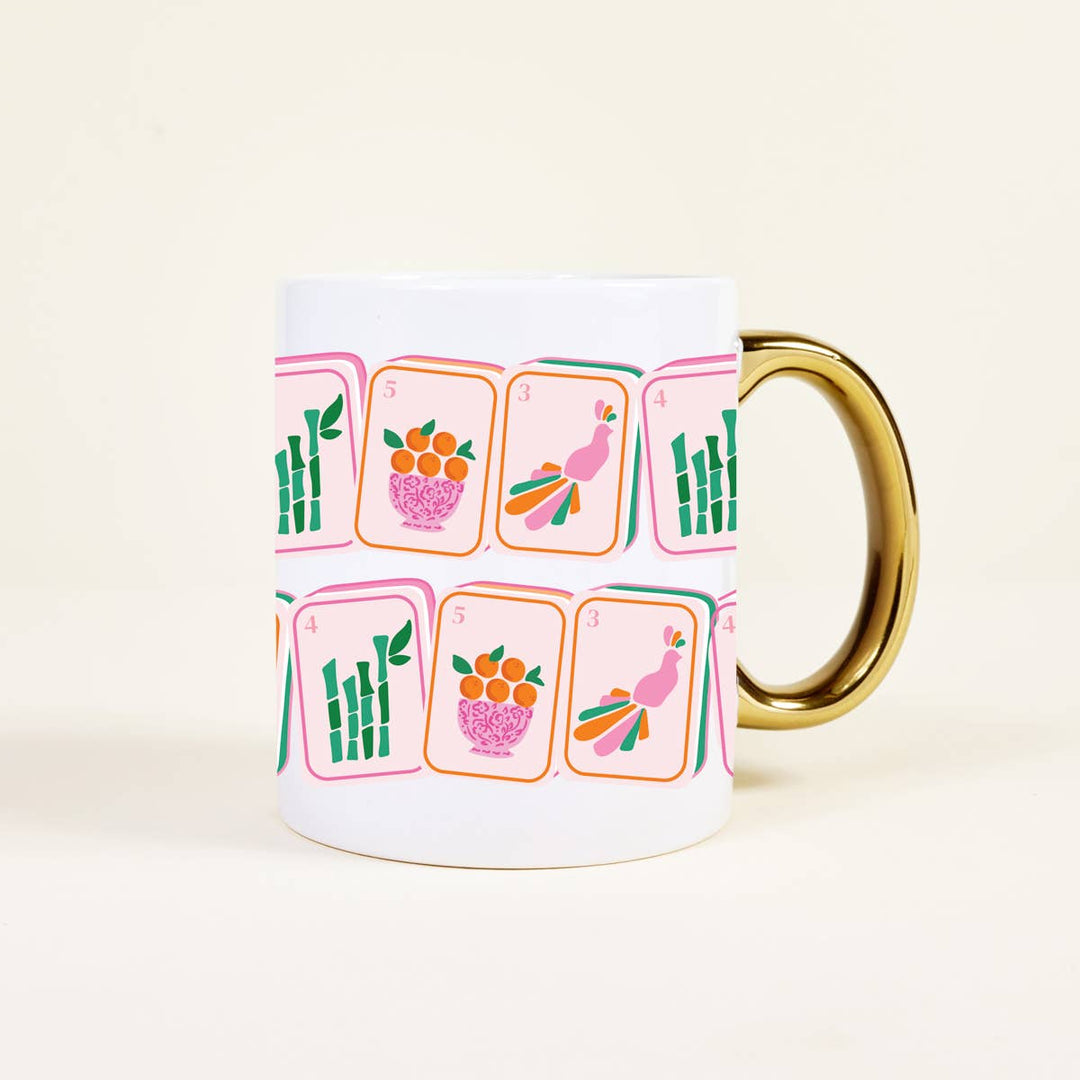 Cozy Cute Ceramic Mug–Mahjong Tiles