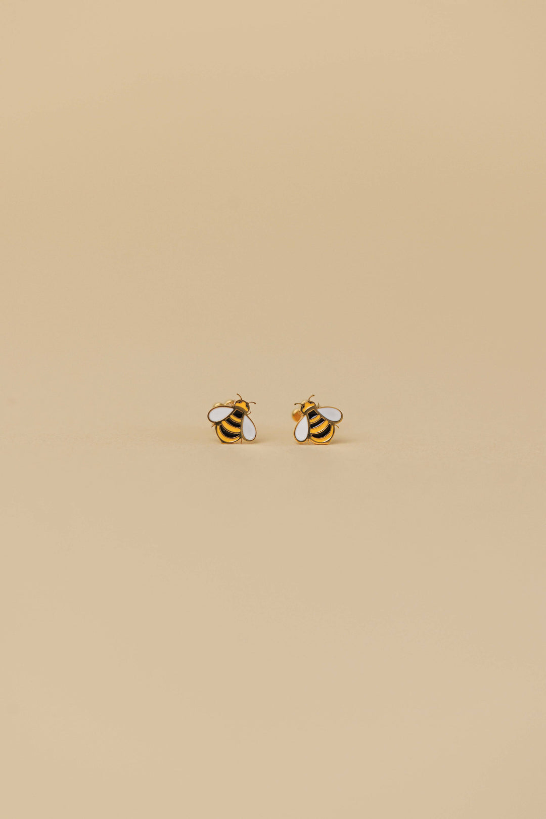 Bumble Bee Enamel Flat Back Kids Earrings