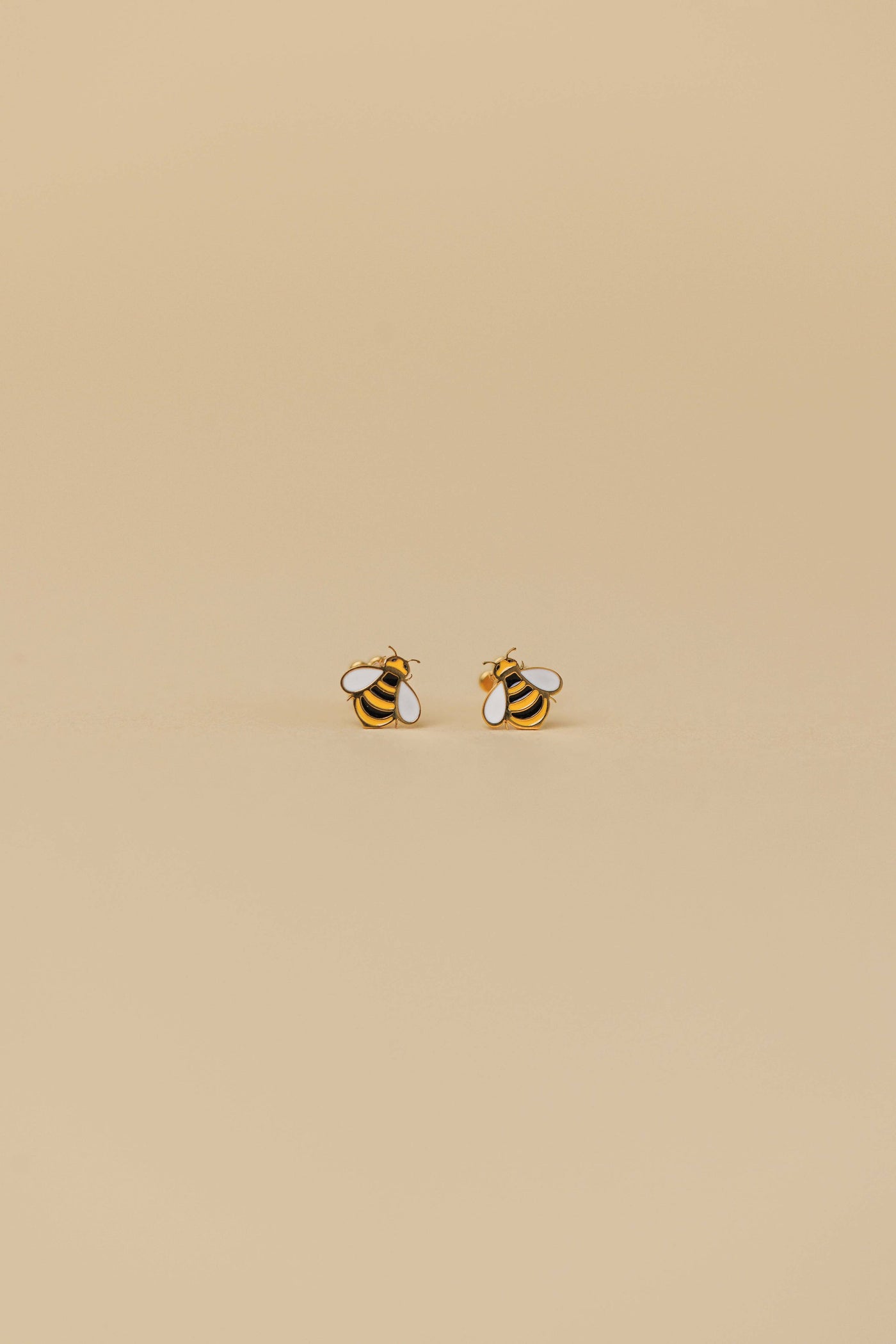 Bumble Bee Enamel Flat Back Kids Earrings