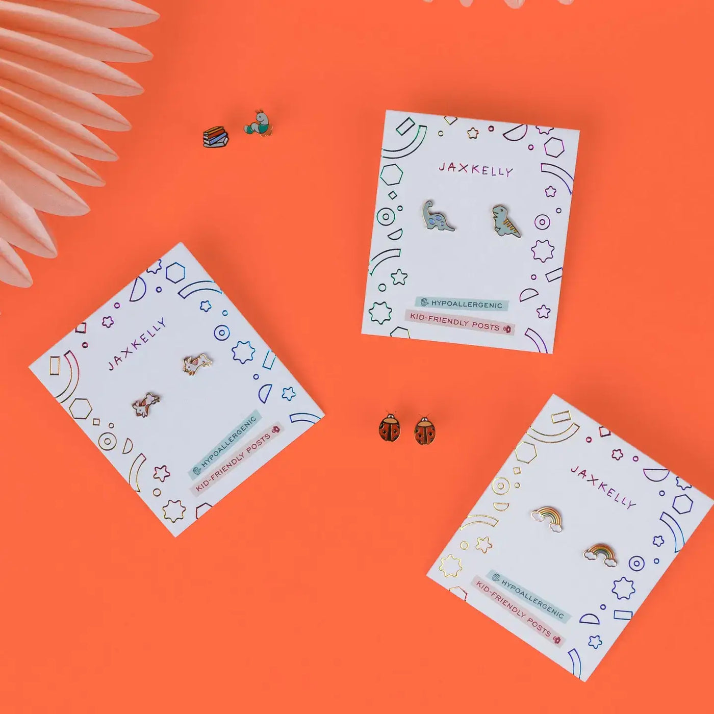 Ladybug Enamel Flat Back Kids Earrings