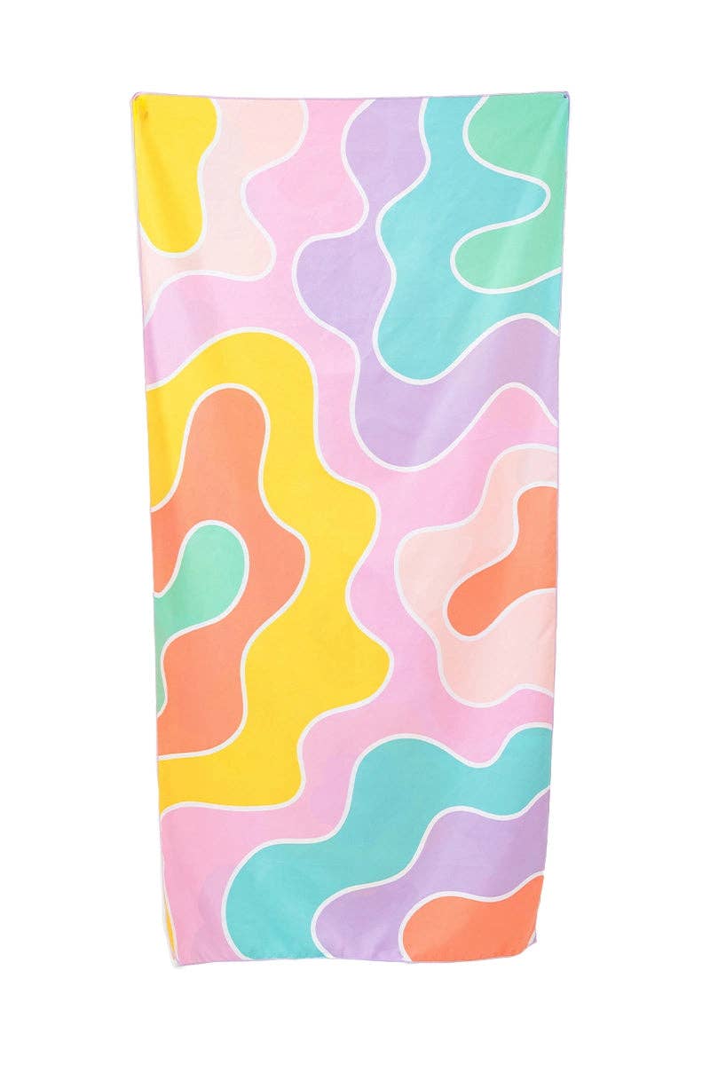 Groovy Flower Microfiber Reversible Towels: Multicolored