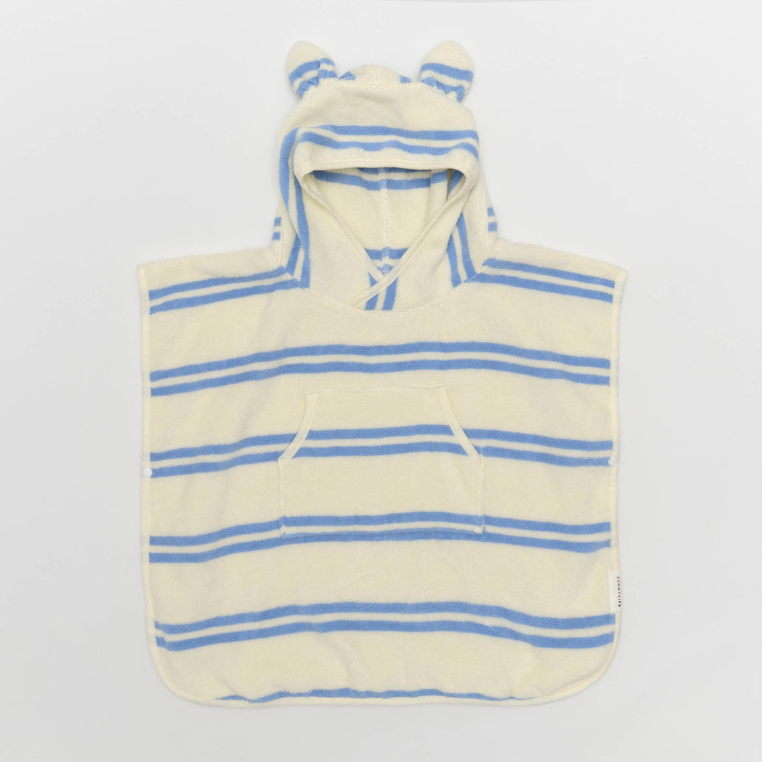 Kids Character Hooded Towel Sammy the Seagull Blue Stripe