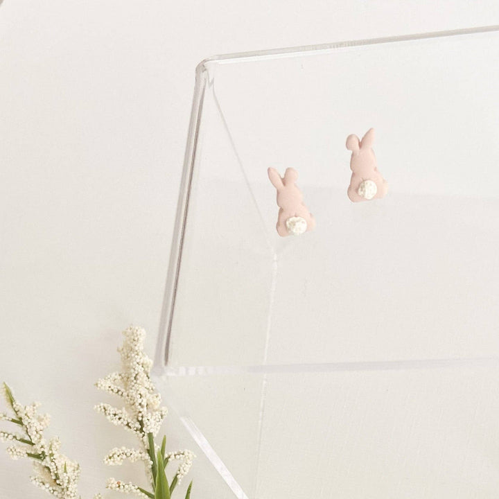 MINI Bunny Cottontail Studs in Pink