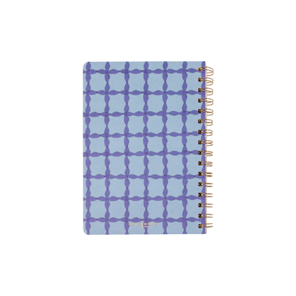 Tulip Twin Wire Small Notebook Blue Lattice