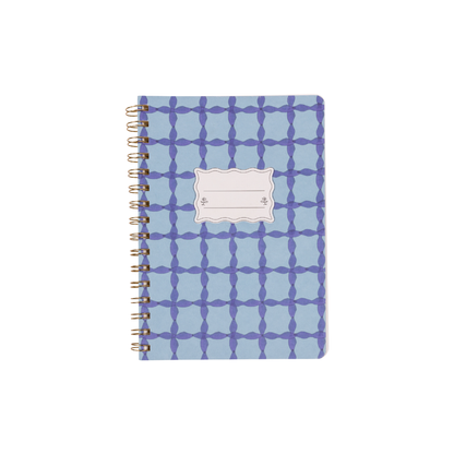 Tulip Twin Wire Small Notebook Blue Lattice