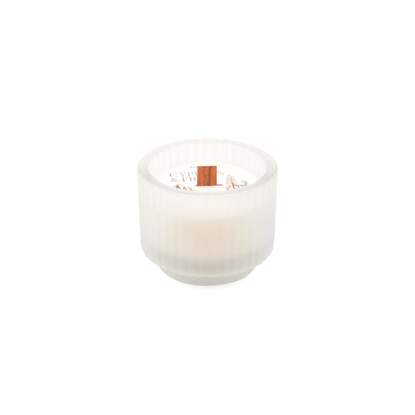 Cypress + Fir - Frosted White Ribbed Glass 5 oz