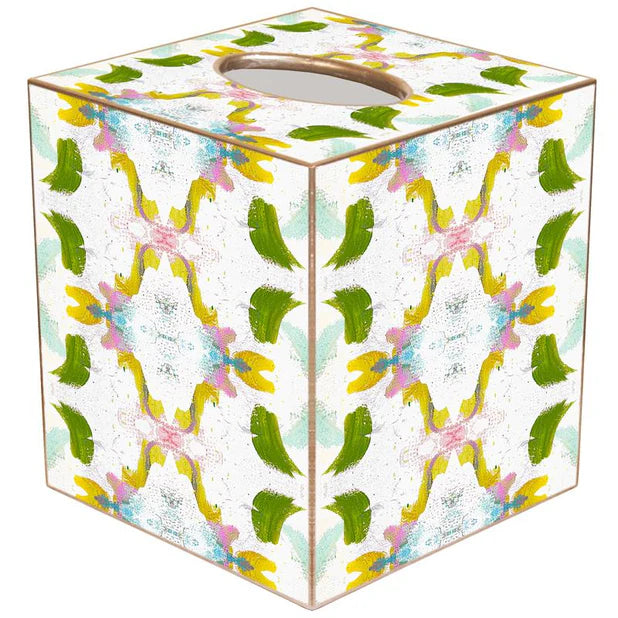 Dogwood Print Tissue Box Cover: Paper Mache