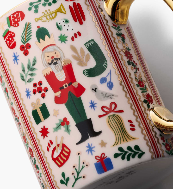 Holly Jolly Nutcracker Porcelain Mug