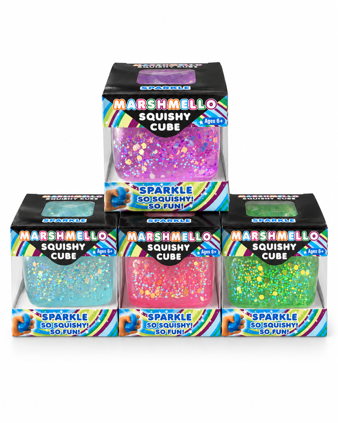 Zorbitz Marshmello Squishy Sparkle Cube