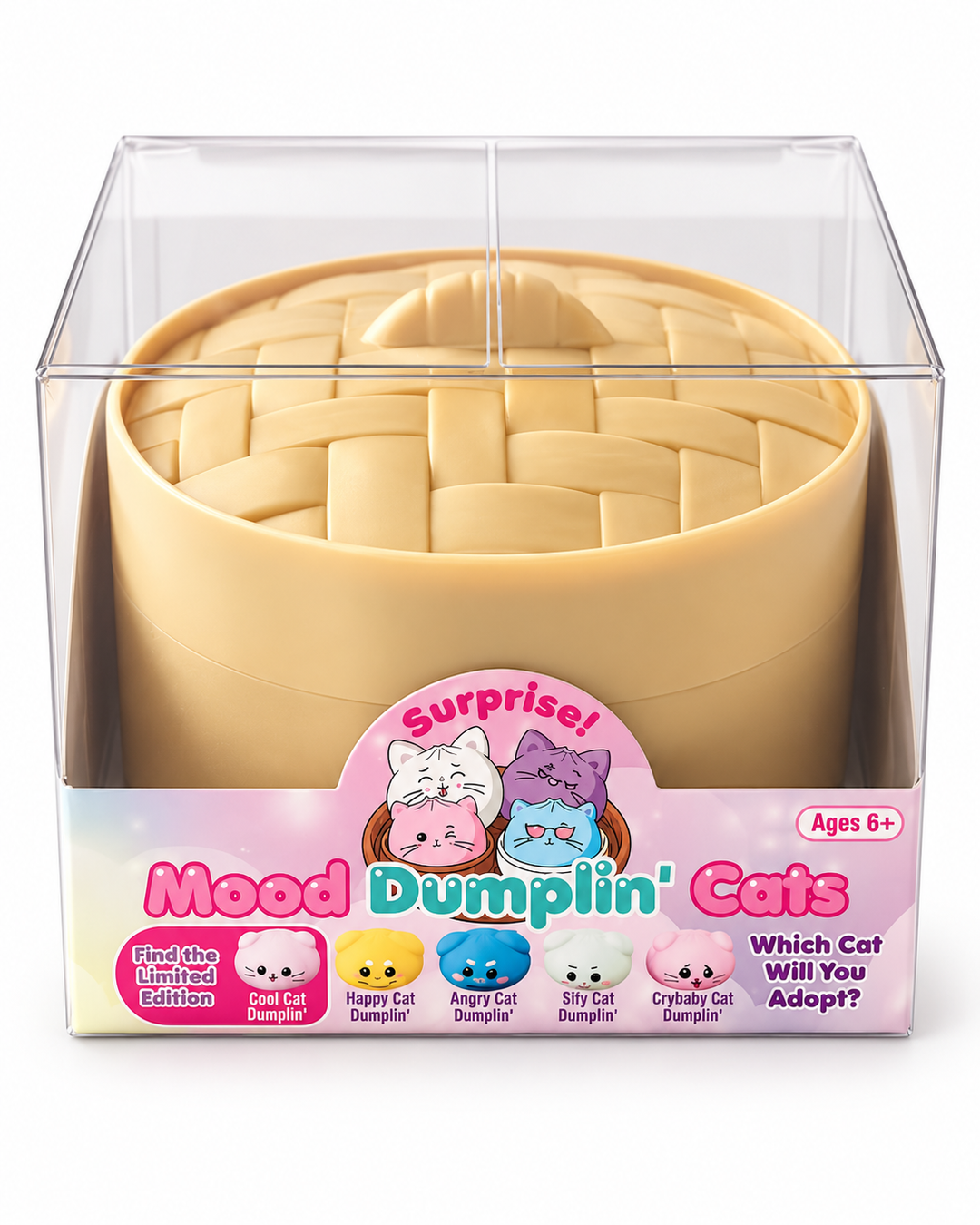 Zorbitz Mood Dumplin' Cats in steamer basket packaging