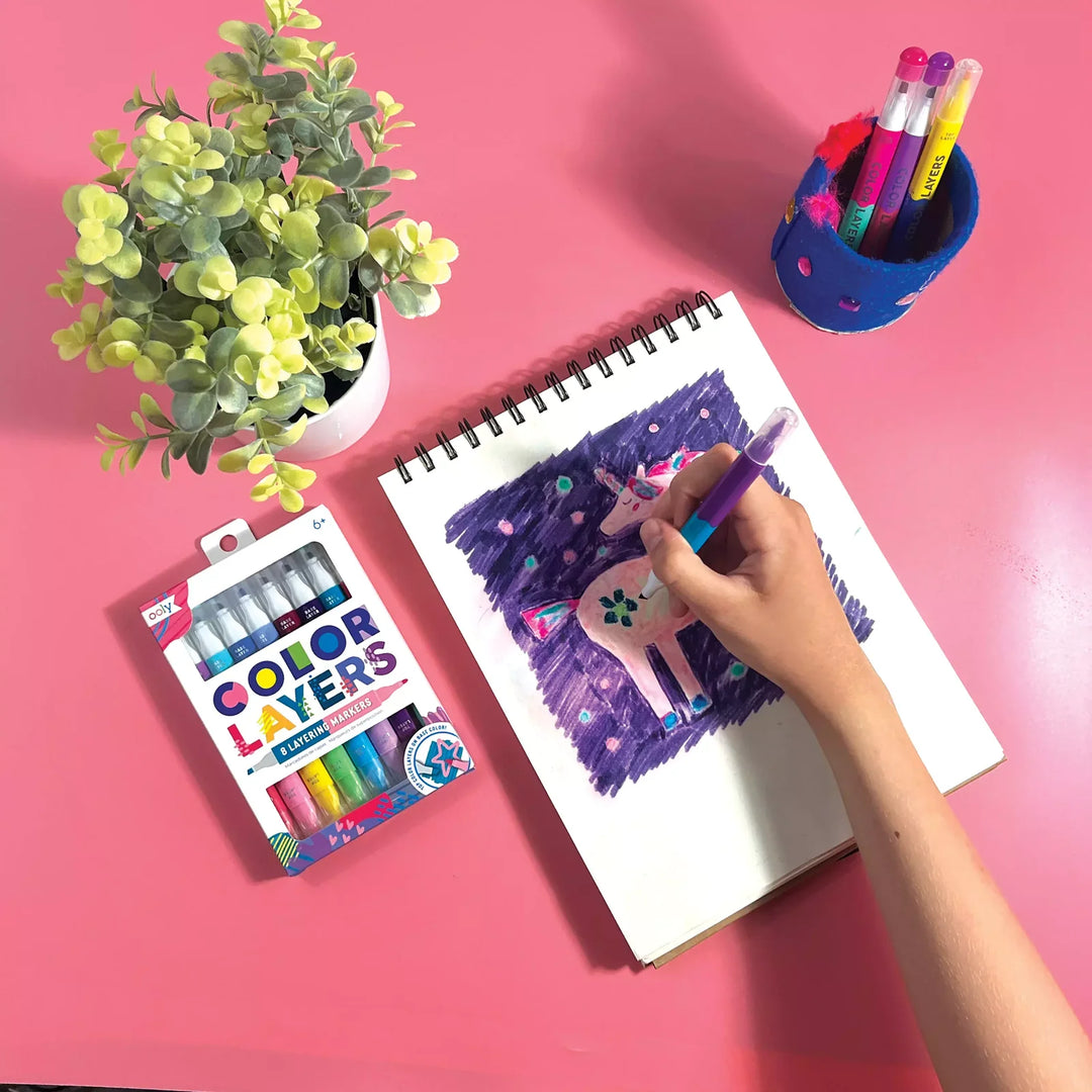 Color Layers Double-Ended Layering Markers Set of 8