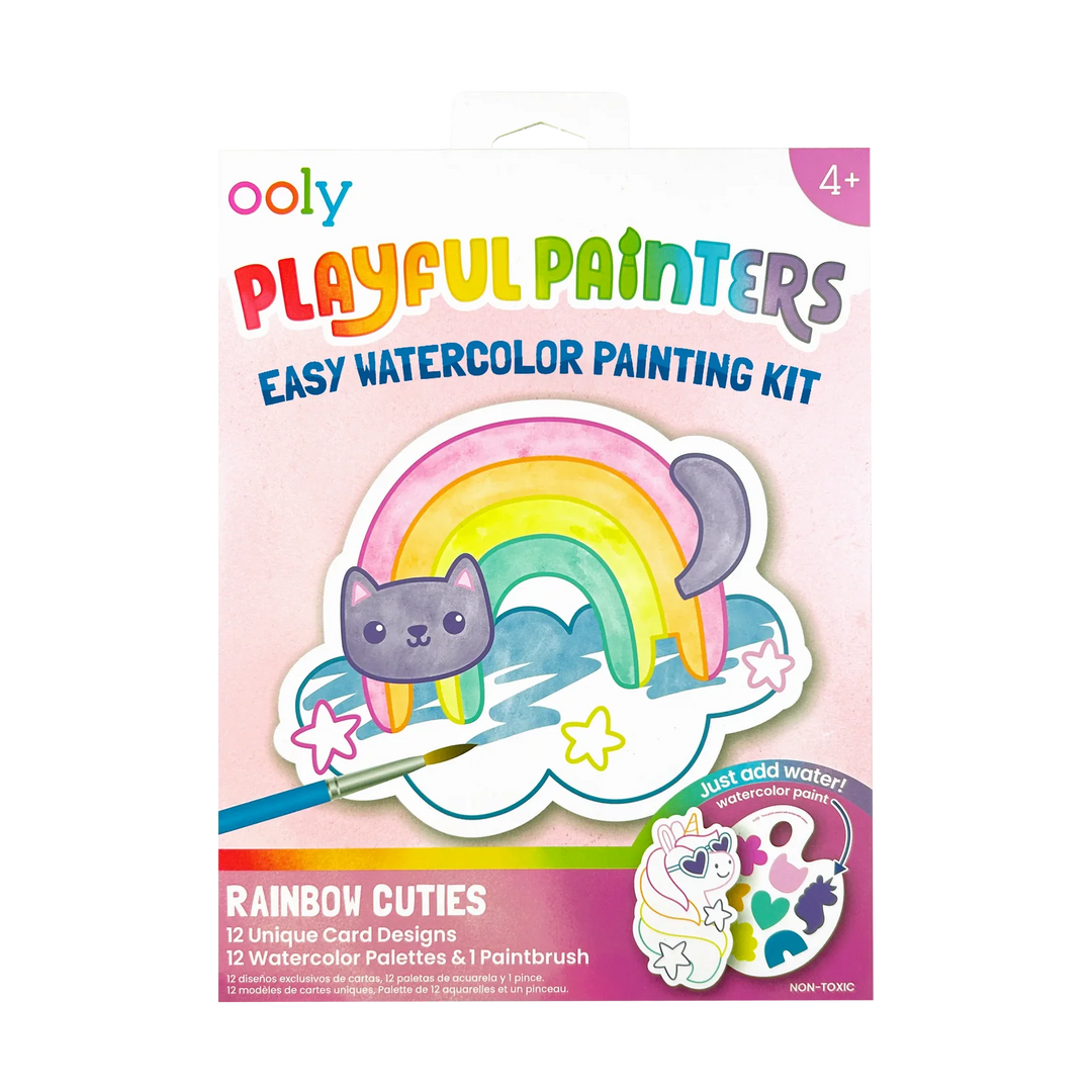 Playful Painters Easy Watercolor Painting Kit - Rainbow Cuties