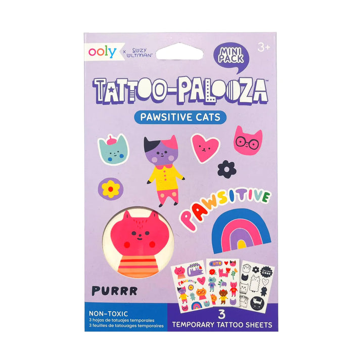 Tattoo-Palooza x Suzy Ultman: Temporary Tattoos Mini Pack - Pawsitive Cats