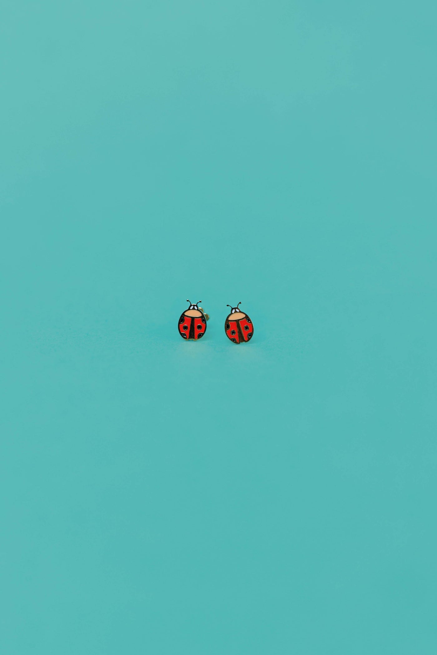Ladybug Enamel Flat Back Kids Earrings