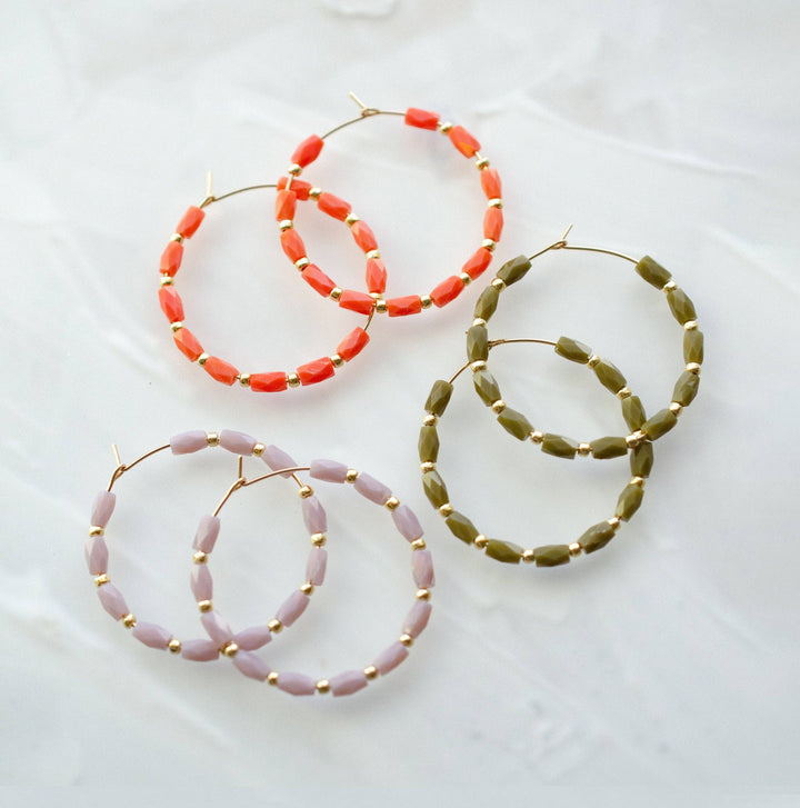 Mini Seed bead Hoop Earrings