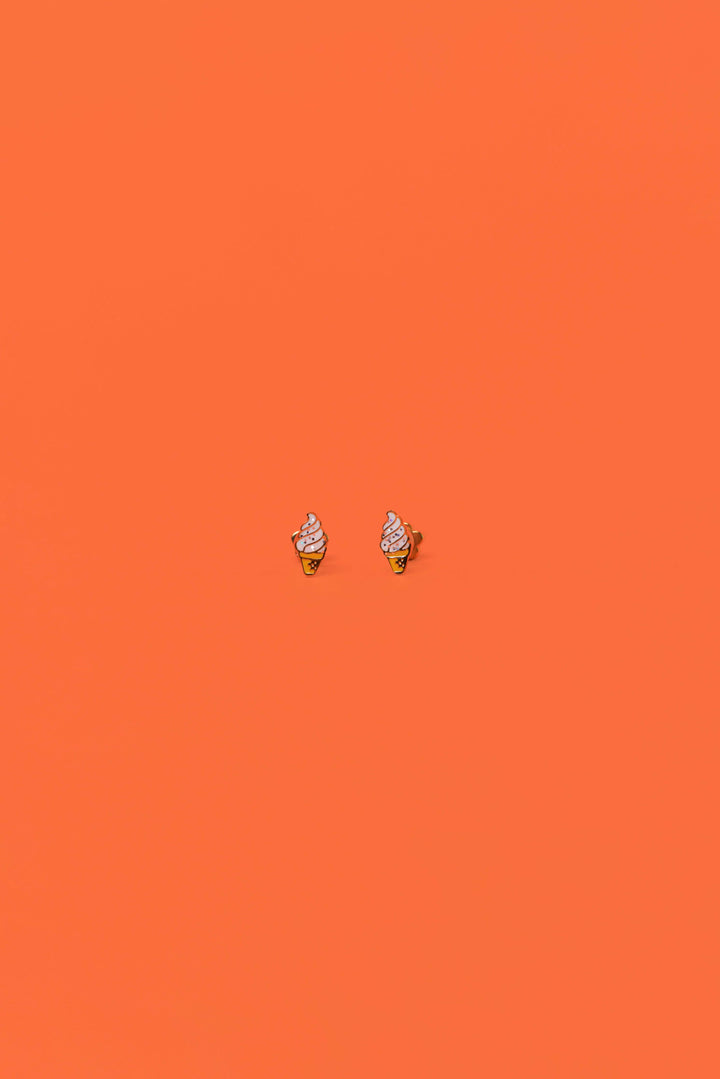 Ice Cream Enamel Flat Back Kids Earrings