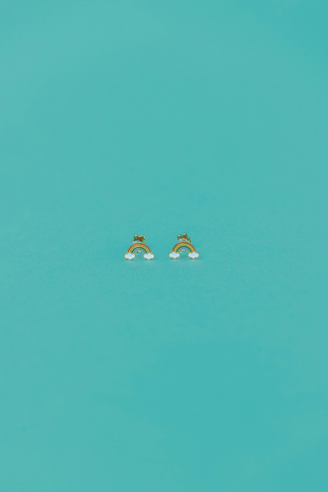 Rainbow Enamel Flat Back Kids Earrings