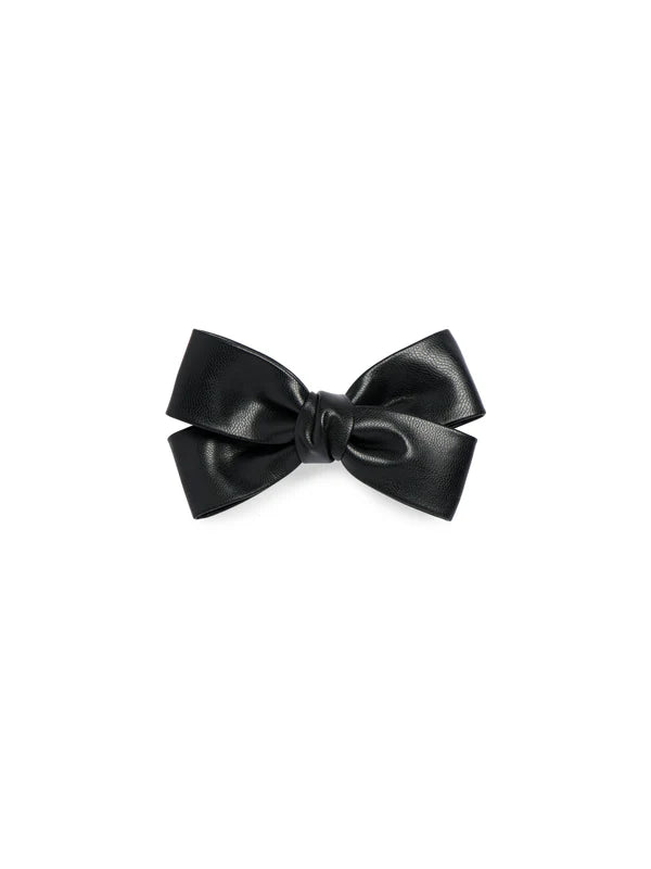 Faux Leather Bow Clip