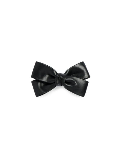 Faux Leather Bow Clip